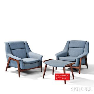 Two Folke Ohlsson Lounge Chairs for Dux