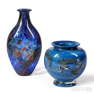 Two Contemporary Art Glass Vases