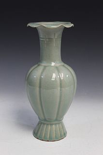 Chinese Celadon Glaze Porcelain Vase.