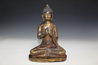 Chinese gilt bronze buddha statue.
