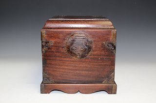 Chinese hardwood jewelry box.