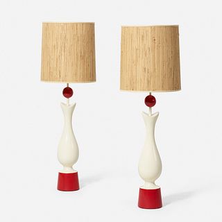 French, table lamps, pair