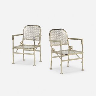 Industrial, folding field chairs, pair