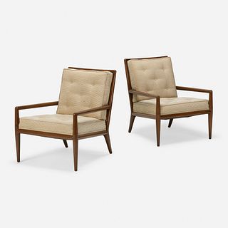 T.H. Robsjohn-Gibbings, lounge chairs model WWZ, pair
