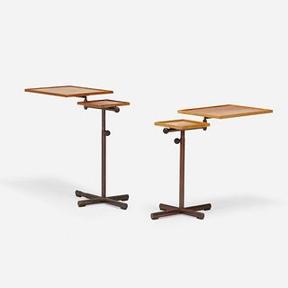 Embru, adjustable tiered tray tables, set of two