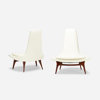 Karpen of California, lounge chairs, pair