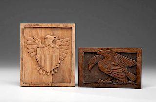 Folk Art Carved American Eagle Plaques 