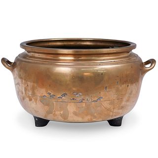 Chinese Brass Cauldron Bowl