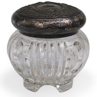Cut Crystal and Silver Plated Lidded Box