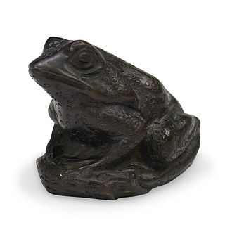 Bronze Frog Sculpture