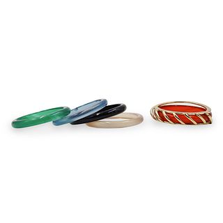 (5 Pc) Colorful Glass Rings