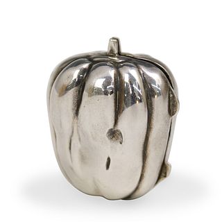 Silver-Plated Pumpkin Pill Box