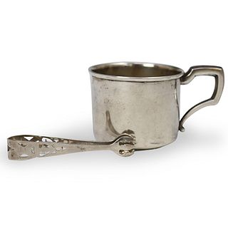 (2 Pc) Webster Sterling Silver Cup and Tongs
