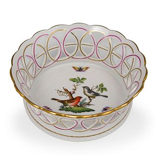 Herend Porcelain "Rothschild" Weave Basket