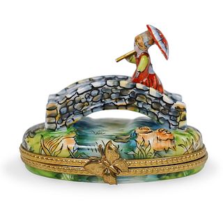 La Gloriette Limoges Porcelain Bridge Trinket Box