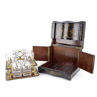 19C Napolian III Tantalus Liquor Cabinet