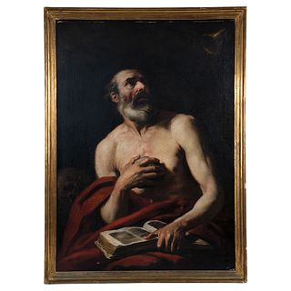 St. Jerome. 19th Century. Oil on Canvas.