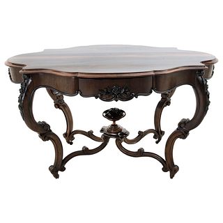 Table. Early 20th Century. VICTORIAN Style.Ebonized and Carved Wood.