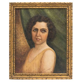 Francisco de Paula Mendoza (MÉXICO, 1867-1937). Portrait María Teresa Urquizo de Ramírez. Oil on canvas.