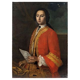 Giuseppe Bonito (ITALIA, 1707-1789). Portrait of a Musician. Oil on Canvas.