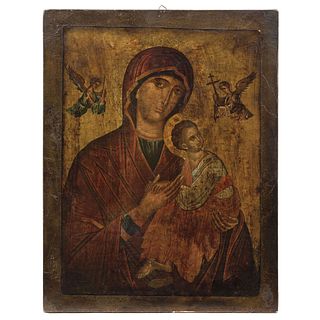 Our Lady of Perpetual Help. 19th Century. Encaustic on board. Russian Icon.