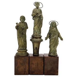 The Virgin Mary, Saint Peter, and Saint Paul. 18th Century. Made in bronze.