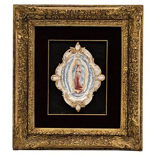 Virgin of Guadalupe. Mexico. 19th-20th Century. Made in semi-porcelain, with German origins. BODENBACH.