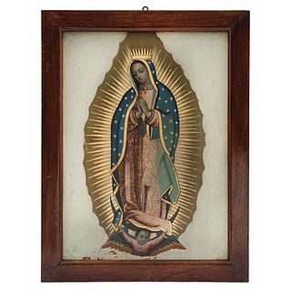 Virgin of Guadalupe. Mexico. 20th Century. Oil on Canvas.