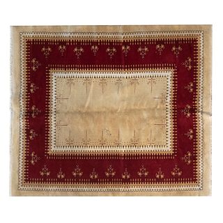 Tapete. Persia, siglo XX. Estilo Turcomano. Anudado a mano en fibras de lana y algodón. Decorado con camellos. 230 x 167 cm