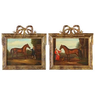 After George Stubbs (1724 - 1806) A Pair Of Horse Equestrian Paintings in Frames