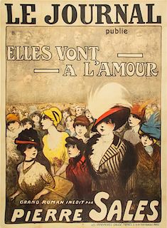 * Francisque Poulbot, (French, 1879-1946), Le Journal publie Elle Vont a L'Amour par Pierre Sales