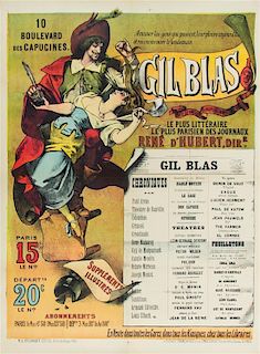 * Emile Levy, (French, 1826-1890), Gil Blas: Le plus litteraire, le plus parisien des Journaux