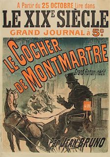 * Jules Cheret, (French, 1836-1932), Le XIX Siecle: Le Cocher de Montmartre, 1887