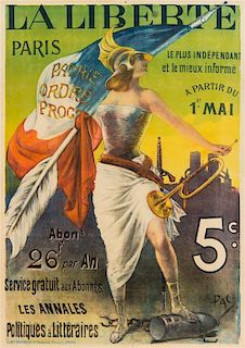 * Jean de Paleologue, (French, 1855-1942), La Liberte Paris, 1913