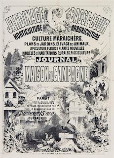 * Jules Cheret, (French, 1836-1932), Jardinage Basse-Cour: Horticulture Arboriculture: Journal Maison de Campagne, 1876