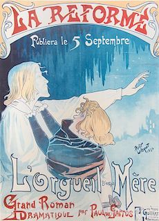 * Henri Privat-Livemont, (Belgian, 1861-1936), La Reforme Publiera le 5 Septembre L'orgueil d'une mere, 1896