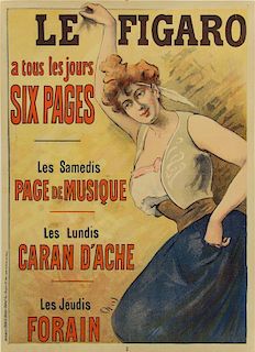 * Jules Cheret, (French, 1836-1932), Le Figaro a tous les Jours