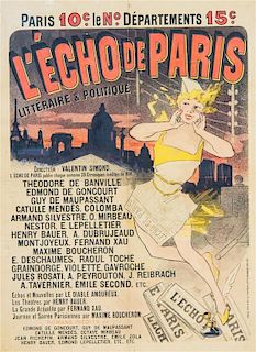 * Jules Cheret, (French, 1836-1932), L'Echo de Paris, 1888