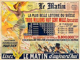 * Artist Unknown, (19th century), Le Matin: La Plus Belle Loterie du Siecle