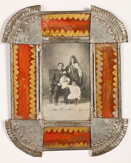 Tin Frame with Photograph, ca. 1890