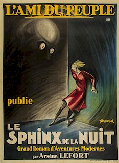 * Roger Jean Chancel, (French, 1898-1976), L'Ami du Peuple publie Le Sphinx de al nuit par Arsene Lefort