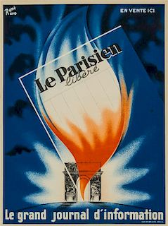 * Rene Ravo, (French, 1904-1998), Le Parisien libere