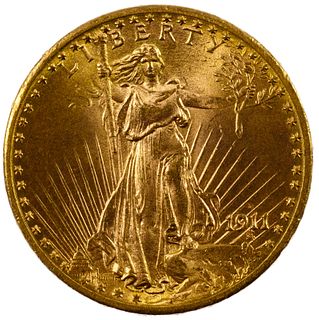 1911 $20 Gold Unc. Details