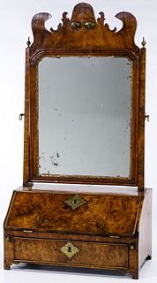 English Queen Anne Mirror on Stand