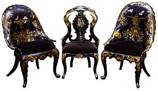 English Victorian Papier-Mache Chairs