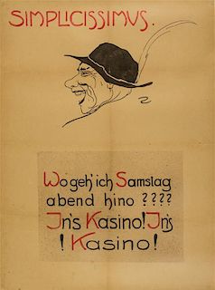 * Thomas Theodore Heine, (German, 1867-1948), Simplicissimus Kasino, 1908
