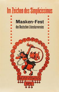 * Heinrich Blecken, (German), Simplicissimus: Masken-Fest des Deutschen Literaturvereins, 1909