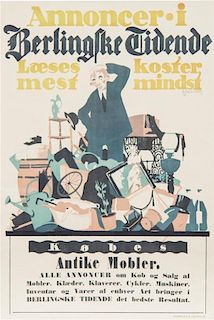 * Thor Bogelund Jensen, (Dutch, 1890-1959), Two posters for Berlingske Tidende, 1918