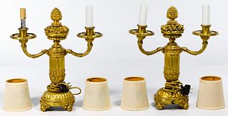 Rococo Metal Candelabra Lamps