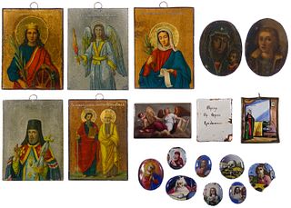 Painted Metal and Enamel Miniature Religious Portrait Assortment